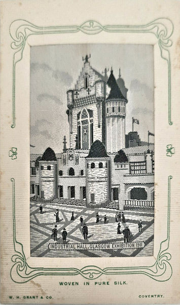 silk postcard image of the exhibition building