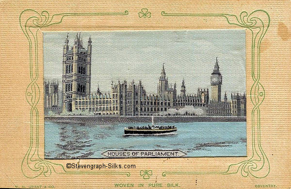 Colour image of British Houses of Parliament, beside the River Thames in London