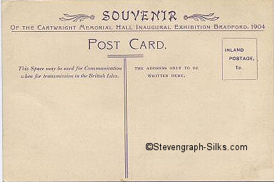 Reverse of this postcard, showing the special Souvenir printing