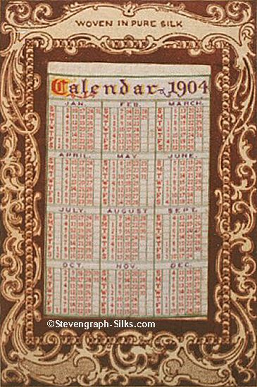 woven calendar for 1904 with Grant name