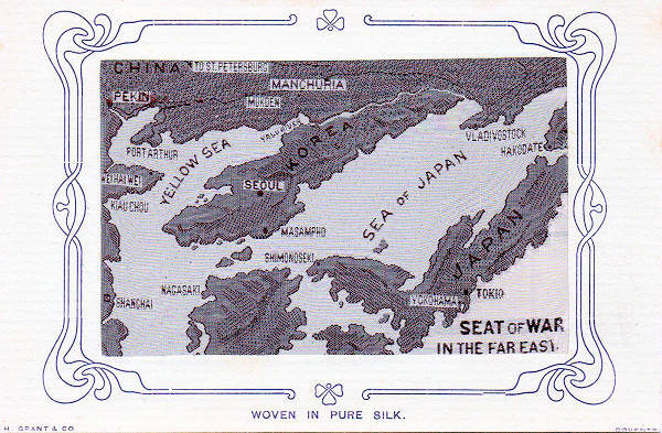 Black and white map of the War in the Far East, centered on The Sea of Japan.