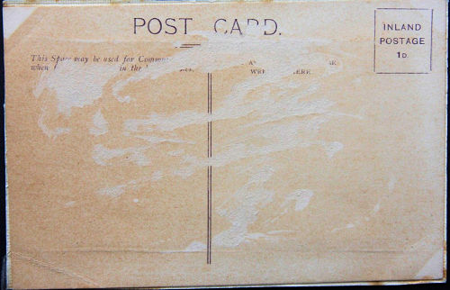 rear view of this postcard showing the normal postcard printing