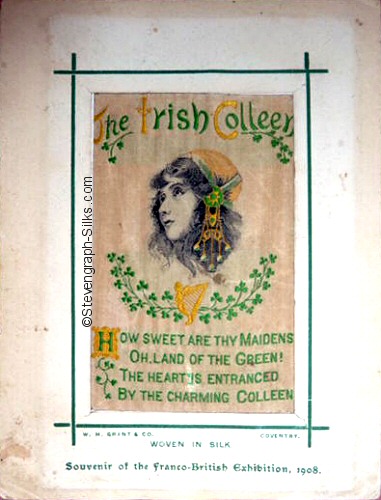 Colour image of portrait of Irish lass and poem.