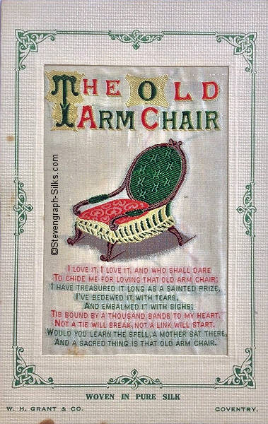 image of an old armchair, with words of verse below