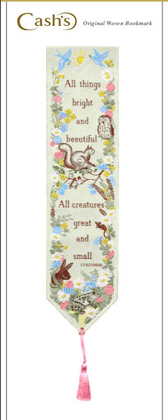 J & J Cash woven bookmark, with words of childs hymn