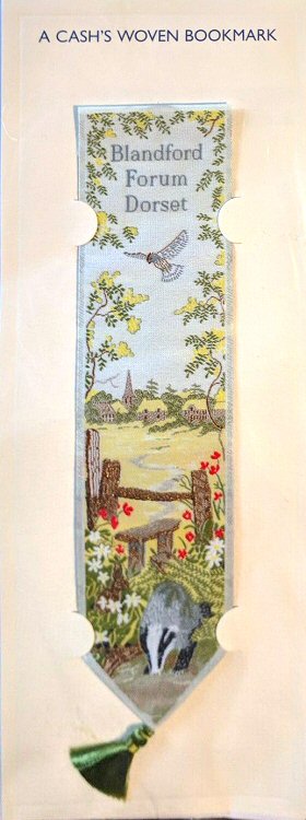 Cash's woven bookmark with woven title words