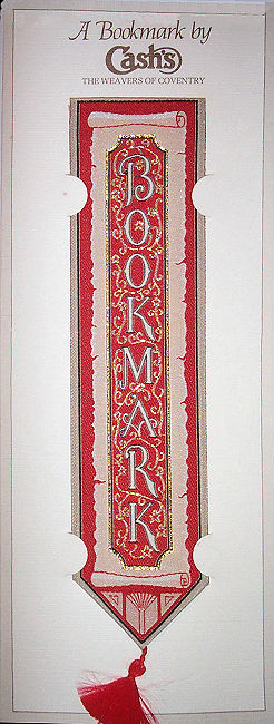 J & J Cash woven bookmark, with word, Bookmark