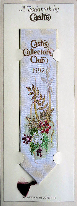 Cash's woven bookmark with images of Guelder Rose, with woven title towards the top