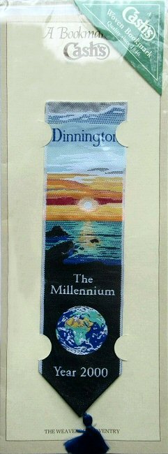 J & J Cash woven bookmark, with title words