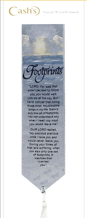 J & J Cash woven bookmark, with words of a prayer