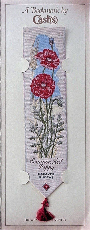 Cash's woven bookmark with woven title words