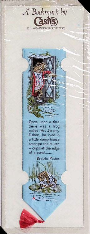 Cash's woven bookmark with words beginning: Once upon a time there was a frog