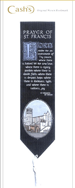 J & J Cash woven bookmark, with words of a prayer