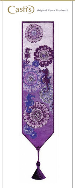 J & J Cash woven bookmark, with no words, but titled: SEAHORSES