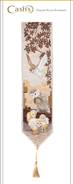 J & J Cash woven bookmark, with no words, but titled: BARN OWL