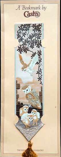 J & J Cash woven bookmark, with no words, but titled: BARN OWL