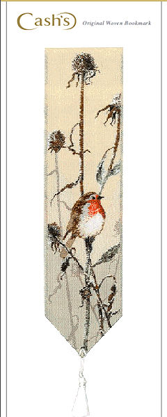 J & J Cash woven bookmark, with no words, but titled: ROBIN