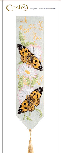 J & J Cash woven bookmark, with no words, but titled: PAINTED LADY butterfly