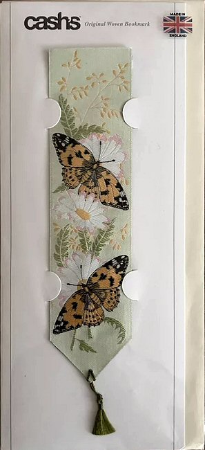 J & J Cash woven bookmark, with no words, but titled: PAINTED LADY butterfly