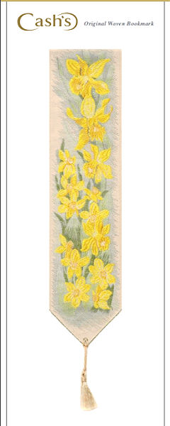J & J Cash woven bookmark, with no words, but titled: DAFFODIL