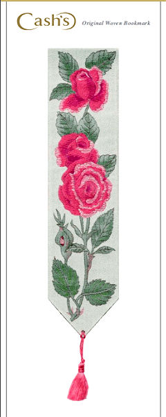 J & J Cash woven bookmark, with no words, but titled: ROSE