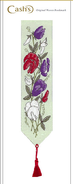 J & J Cash woven bookmark, with no words, but titled: SWEET PEA