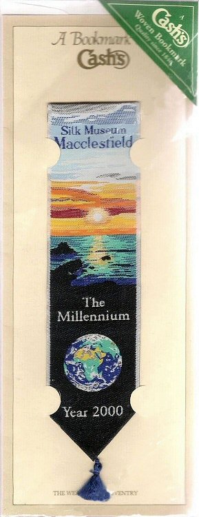 J & J Cash woven bookmark, with title words