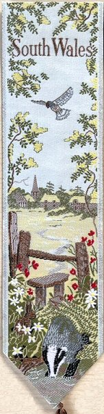 Cash's woven bookmark with woven title words