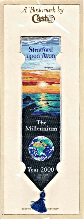 J & J Cash woven bookmark, with title words