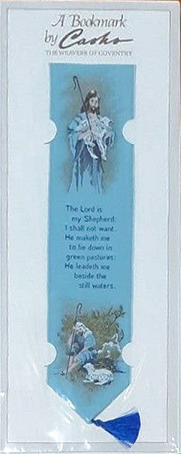 same J & J Cash woven bookmark, with words of The Lord is my Shepherd hymn