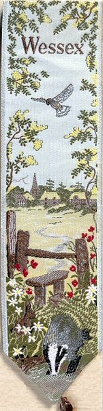 Cash's woven bookmark with woven title words