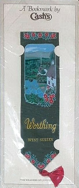 J & J Cash woven bookmark, with title words