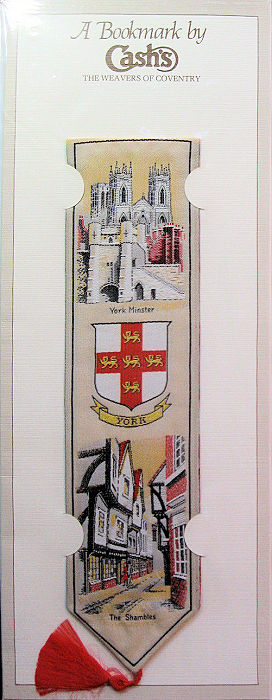 Cash's bookmark with title of YORk and images of the Minster and the Shambles