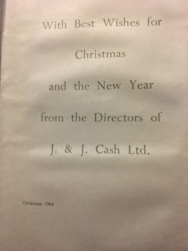 J & J Cash's 1964 own Christmas card