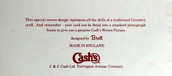 J & J Cash printed advertising on the rear of this card