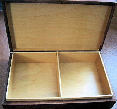 J & J Cash wooden box with woven picture of Mallard & Young (swimming)