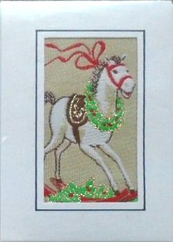 J & J Cash christmas gift tag card with woven center