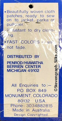 J & J Cash woven saw-on label reverse