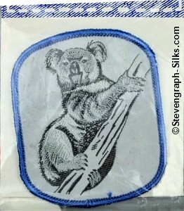 J & J Cash woven saw-on label no words: image of a Coala bear