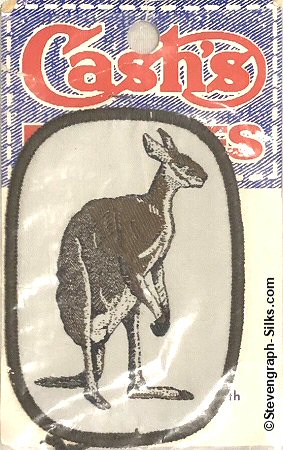 J & J Cash woven saw-on label no words: image of a Kangaroo