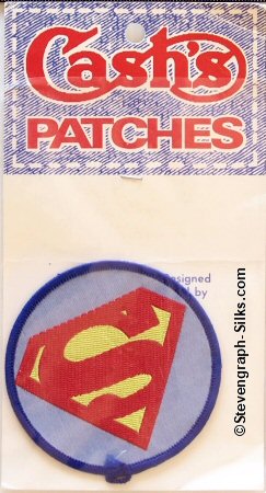 J & J Cash woven saw-on label no words: image of the Superman emblem