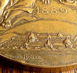 close up view of Louis-Alexandre Bott&eacute;e name as designer of this medal
