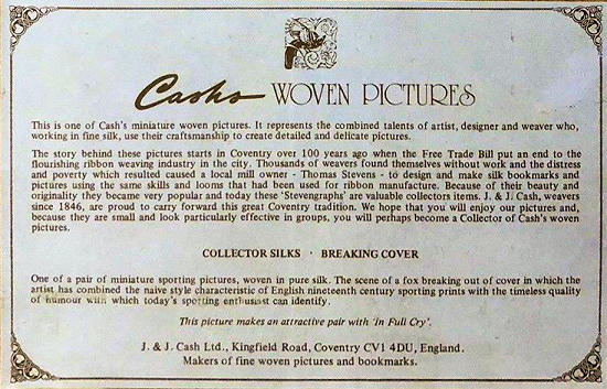 back label of this woven Cash's picture