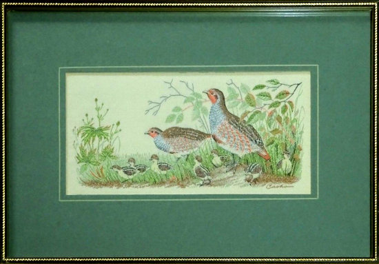 J & J Cash woven picture of a Partridge family
