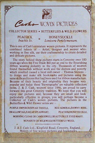 back label of this picture, with title of butterfly and flower