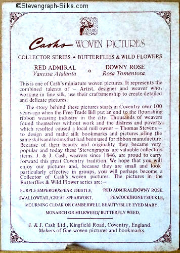 back label of this picture, with title of butterfly and flower