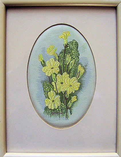 J & J Cash woven picture of a Primrose