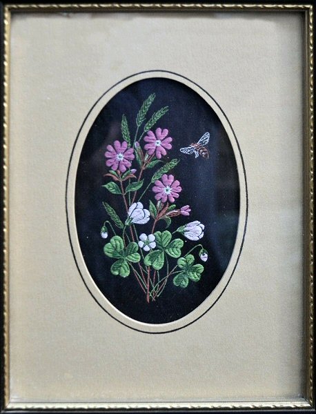 J & J Cash woven picture of Woodland European Wild Flowers, Red Campion, Woodsorrel & Woodsedge