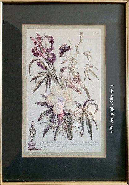 J & J Cash woven picture of Iris flowers