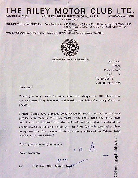 image of original letter sent with this picture